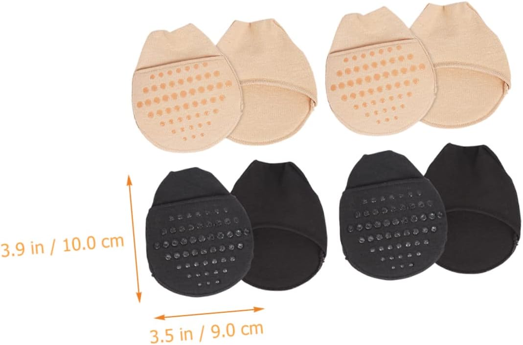 3sets 4 Pairs Non Slip Forefoot Pads for High Heels Breathable Silicone Foot Cushion Socks Sweat Absorbent Half Socks Comfortable for Sandals and Heeled Shoes 4pairs*3
