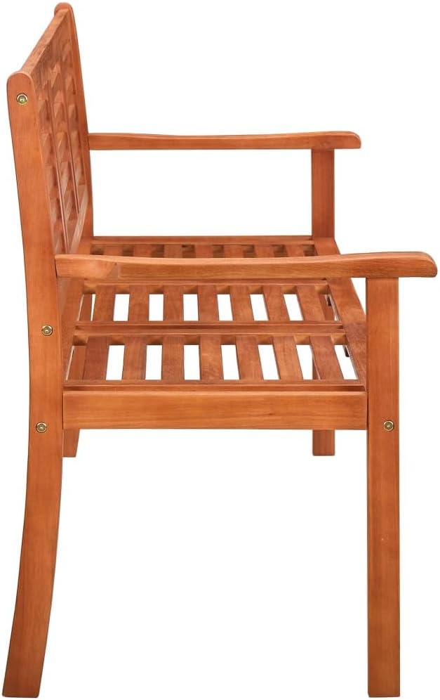 3-Seater Patio Bench with Cushion,Street Bench,Picnic Bench,Entryway Bench,Poolside Bench,Backyard Bench,Armchair,for Garden,Porch,Park,Front Door,Balcony,Outdoor,59.1" Solid Eucalyptus Wood