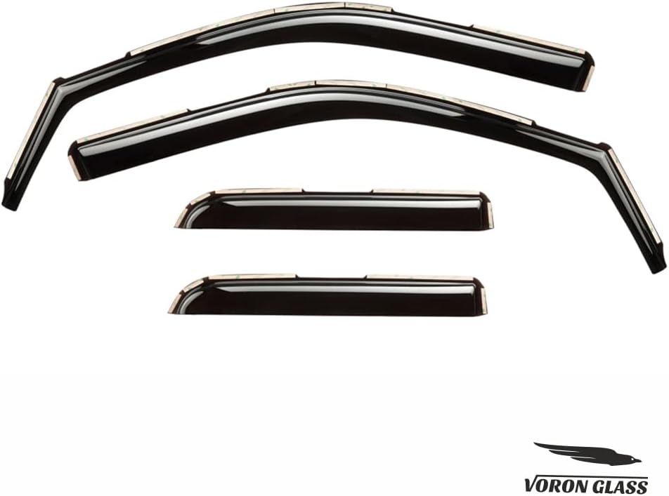 Voron Glass in-Channel Extra Durable Rain Guards for Trucks Dodge RAM 1500 2019-2026 Quad Cab, Window Deflectors, Vent Window Visors, 4 Pieces - 230088