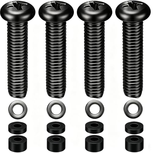 M8 Screws for Samsung TV M8 x 30 mm Pitch 1.25mm TV Mounting Bolts Screws with 15mm Spacers Work with Samsung 42“ 50' 55' 60' 65' 70' 75' 82' Black