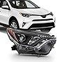AKKON - Fits 2016 2017 2018 Toyota RAV4 [Halogen Type] Projector Headlight w/Black Bezel Tube Bar Headlamp Passenger Right Side