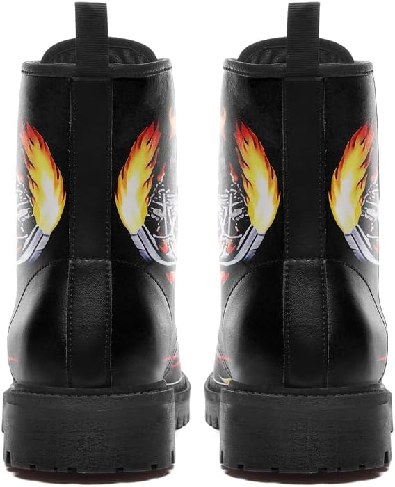 Miniatura 4 de Botas de combate negras personalizadas para mujer, botines de tacón grueso con plataforma y plataforma de tacón grueso