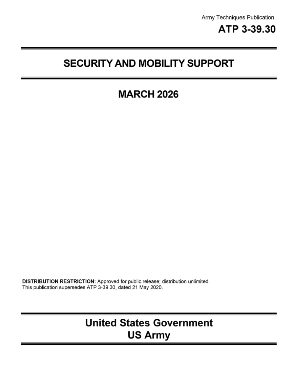 Army Techniques Publication ATP 3-39.30 Security and Mobility Support March 2026