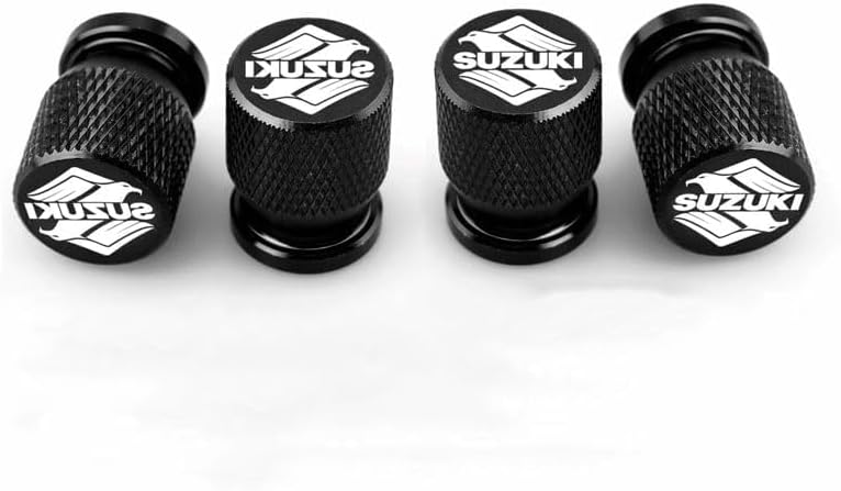 4 Pcs Tyre Valve Caps for Suzuki Celerio II 2015-2021, Wheel Stem Dust Cover Knurled Anti-Leak Airtight Seal Vehicle Tyre Plug Aluminium Air Valve Caps