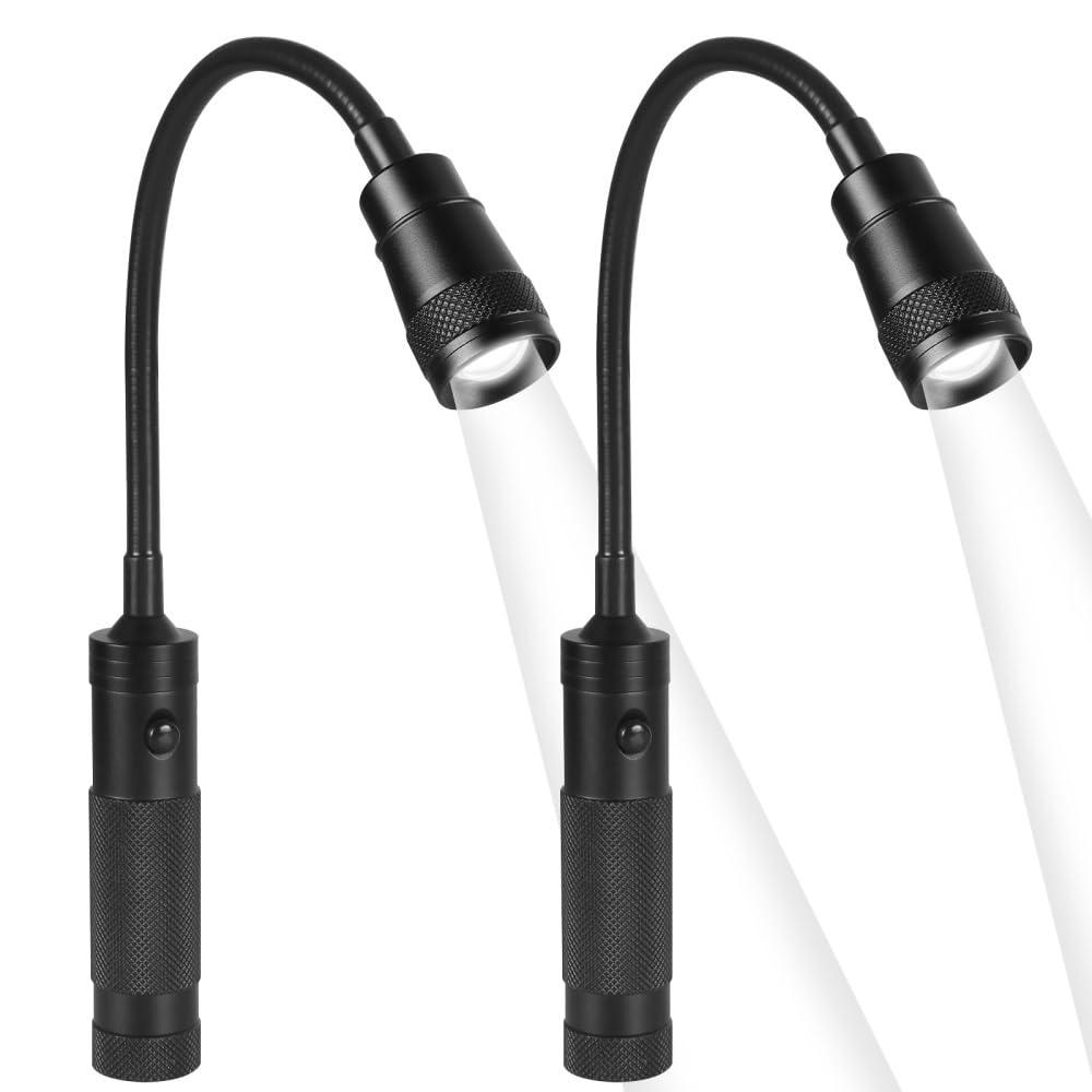 Lampada Barbecue Magnetica, 1/2 Pezzi Luce per Barbecue, Telescopica e Zoom, Luci BBQ con Collo D'oca Flessibile a 360° per Griglie All'aperto Campeggio Picnic