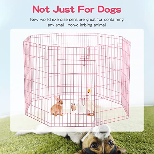 42-Pink Tall Dog Playpen Crate Fence Pet Kennel Play Pen Exercise Cage -8 Panel #TOP5