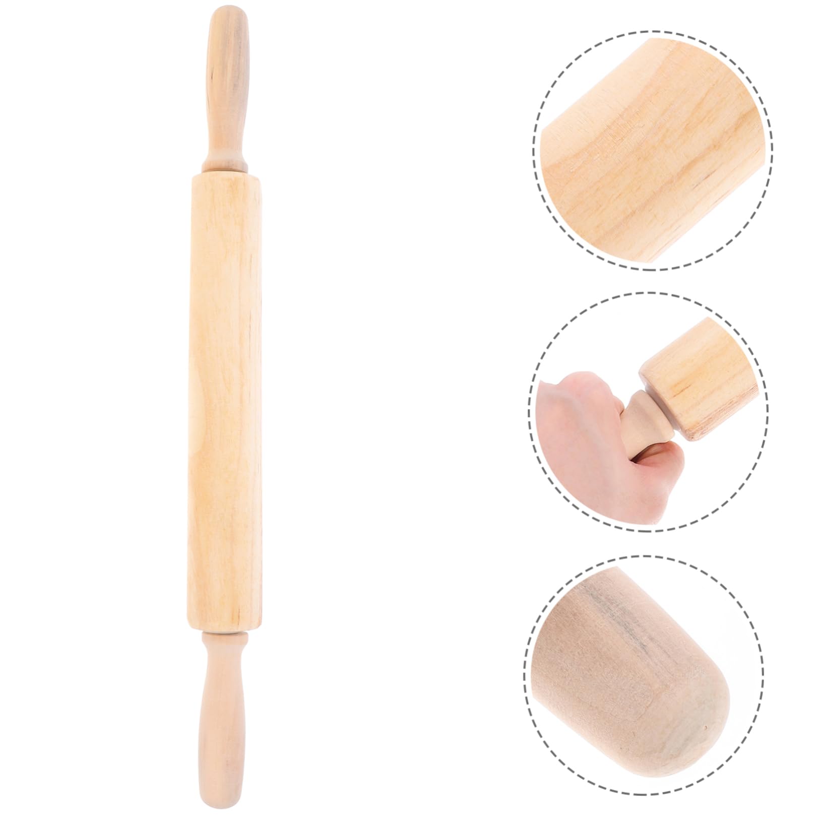 4 Piezas Rodillo de Madera para Masa de Pizza y Dumplings Utensilio de Cocina Duradero Rodillo Antiadherente para Hornear Herramienta para Pasta y Repostería