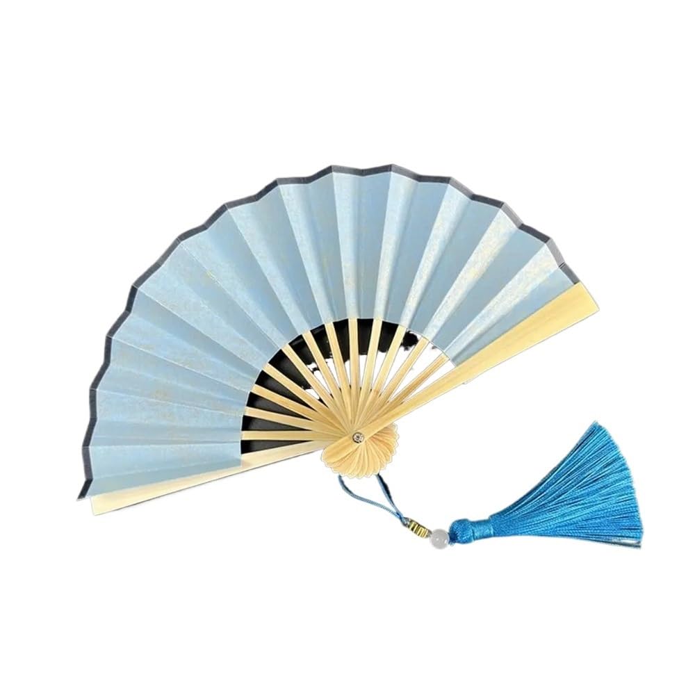 Jobaojiang Party Decor Ornaments 4 Inch Folding Fan Mini Gilded Rice Paper Hanfu Fan Colorful Handle Paper Fans Held Dance Fans(14)