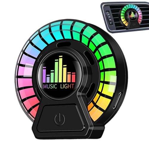 Smart Freshener, Car Vent, Clip Fragrance, Rhythm Light, Ambient Glow, LED Perfume, Gardenia Bluebells, Sea Scent, ABS Build, Co