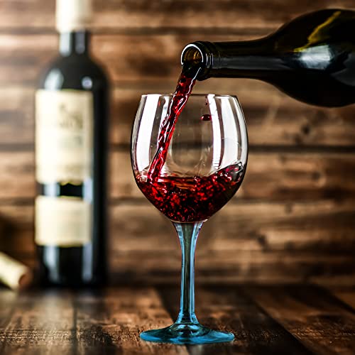 Discount Promos Premiere Wedding Wine Glasses 20.5 Oz. Set Of 12, Bulk Pack - Restaurant Glassware, Perfect For Red Wine Or White Wine - Blue #TOP5