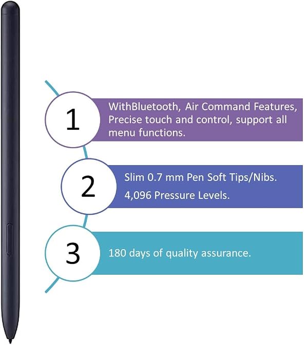 Tab S8 S Pen (WithBluetooth) Replacement for Samsung Galaxy Tab S8/S8 Plus/S8 Ultra (EJ-PT870) All Versions Tab S8 Stylus Pen with 5*Tips by SLQ - Image 3