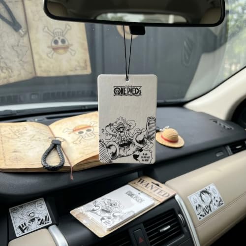 Image of PumpCar 2 pieces Luffy double-sided hanging Japanese anime vanilla-scented One Piece car air freshener Cool anime hanging air fresheners for rearview mirror Car Interior Accessories Household Gifts