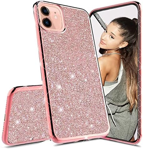 NALIA Custodia Glitter compatibile con iPhone 7/8 / SE 2020 / SE 2022 - Look Scintillante & Grip - SHINEPOP (Silicone Cover) - Brand di Berlino, Colore:Pink