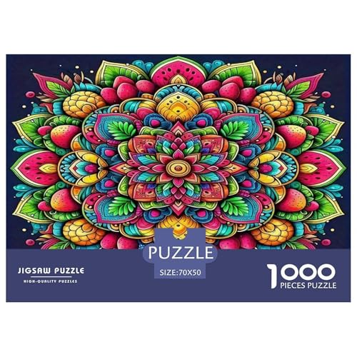Puzzle de 1000 piezas para adultos con mandala de papel de 70x50cm para diversión familiar