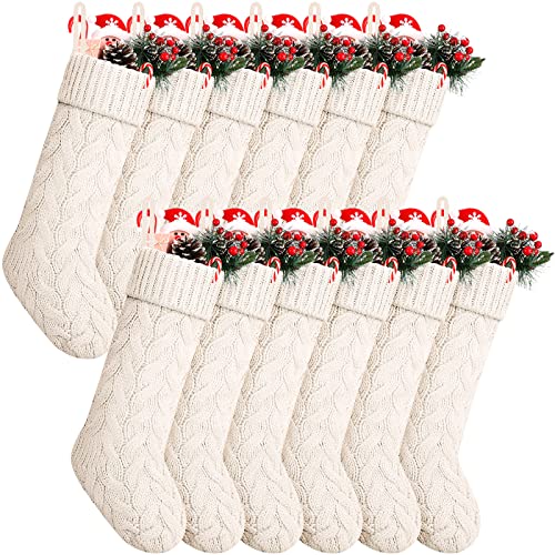 Vinsot 12 Packs Christmas Stockings 18 Inches Large Knitted Xmas