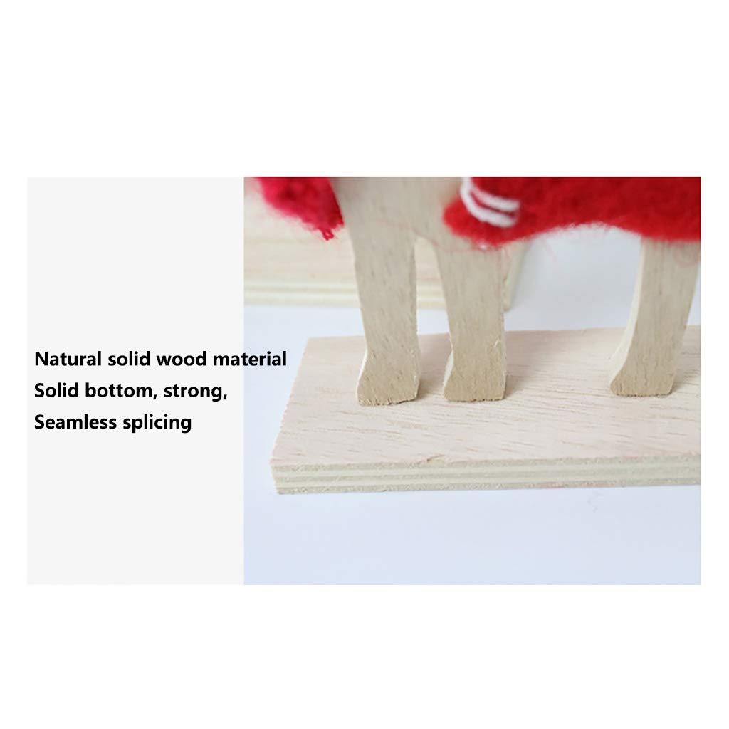 ADITAM Decorazione per Il Giorno di Natale Decorazione per Desktop in Feltro di Legno Decorazione per alci di Babbo Natale Double The Comfort