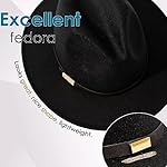 Gossifan Fedora Hats for Men Wide Brim Panama Hat with Classic Belt - Image 2