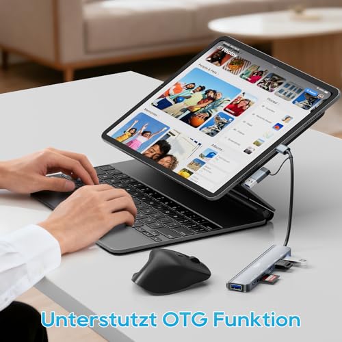 TSUPY Hub USB C 8 en 1 USB 3.0, Estación de Acoplamiento de Aluminio con Lector de Tarjetas SD/TF, Puertos USB A/C 3.0 y 2.0, Audio de 3,5 mm para MacBook Air/Pro, XPS, Portátiles, etc - imagen 8