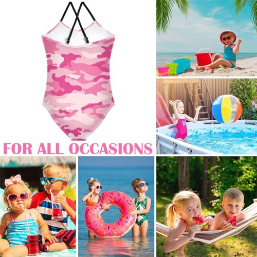 Image of Girls one Piece Swimsuit Summer UPF 50+ Quick Dry Beach Bathing Suit with Straps Swimwear 3-10 Years