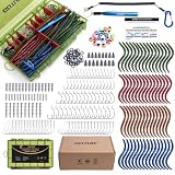 Goture 278PCS Wacky Worm Fishing Lure Kit, Bass Fishing Wacky Rig Tool Kit with 5' Soft Plastics Lures, O-Rings, Offset Worm Hooks, Drop Shot Hooks, Weedless Hook, Beads, Weights, 3600 Tackle Box
