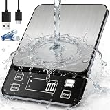swihorab Waterproof Kitchen Scale, 10kg/22lb Food Scale Precisely Measures Grams and Ounces for Baking and Cooking, Stainless Stee Digital Scale with Backlight for Food