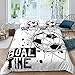 Erosebridal Kids Football Comforter Cover Queen Size American Soccer Bedding Set Sports Games Duvet Cover for Boys Girls Children Geometric Polygon Bedspread Cover for Living Room, Black White