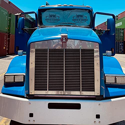 TRUCK N SHADEZ Semi Truck Window Shades for Windshield and Side Windows [Designed by A Trucker, for Truckers] Any Make/Model/Year Big Rig Trucks | Privacy and UV Protection | [Cover Shade with Visor]