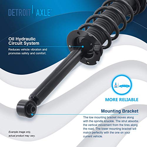 Image of Detroit Axle - 2pc Rear Struts for 2004-2008 Acura TL, 2003-2007 Honda Accord, 2 Struts & Coil Spring Assembly 2005 2006 Replacement Quick Install Ready Strut Shocks Assembly