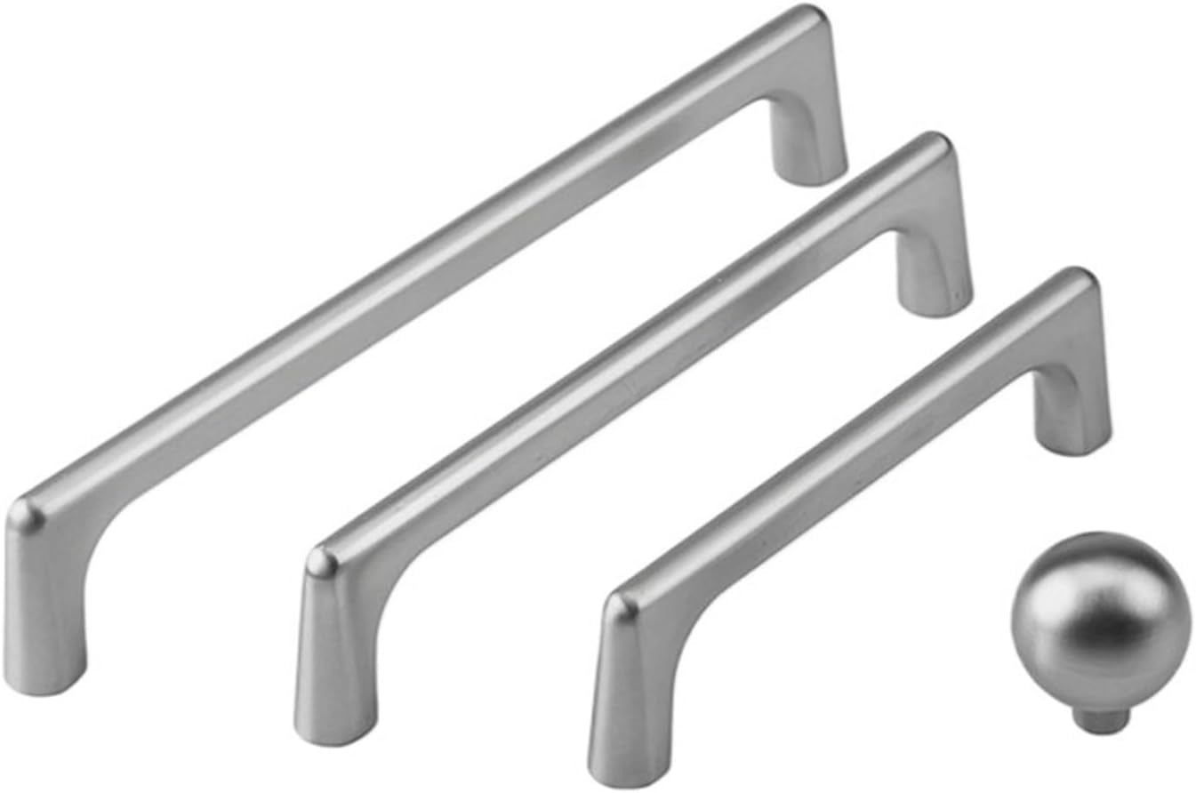 Silver Kitchen Handles 96-320mm Wardrobe Door Drawer Furniture Hardware Pulls 1Pcs(Brushed Nickel 160mm)