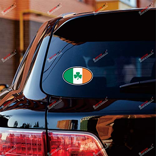 (2) 4'' Glossy Shamrock Oval Decal Sticker Ireland Irish Clover Car Vinyl Jdm Sda1 #TOP1
