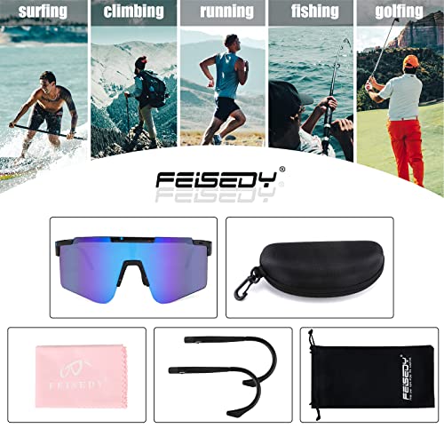 Feisedy Cycling Sports Sunglasses Wraparound Adjustable Legs Visor For Men Women Outdoor Shield B2837 #TOP4