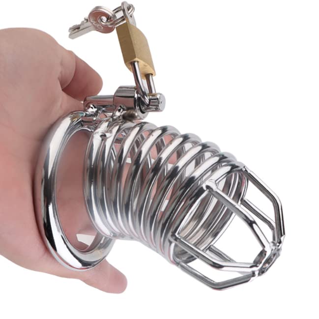 SEX-GONGZHU Cage à verrous Fixes en Acier Inoxydable pour Hommes Cage à verrous avancée Respirante et Facile à Transporter (Anneau de 50 mm) -E20