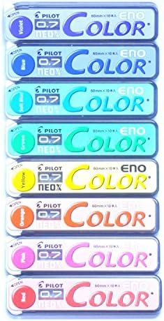 5 X Pilot Color Eno Neox Mechanical Pencil Lead, 0.7 mm , 8 color set - Each 5 Pacs / Total 40 Pacs Set