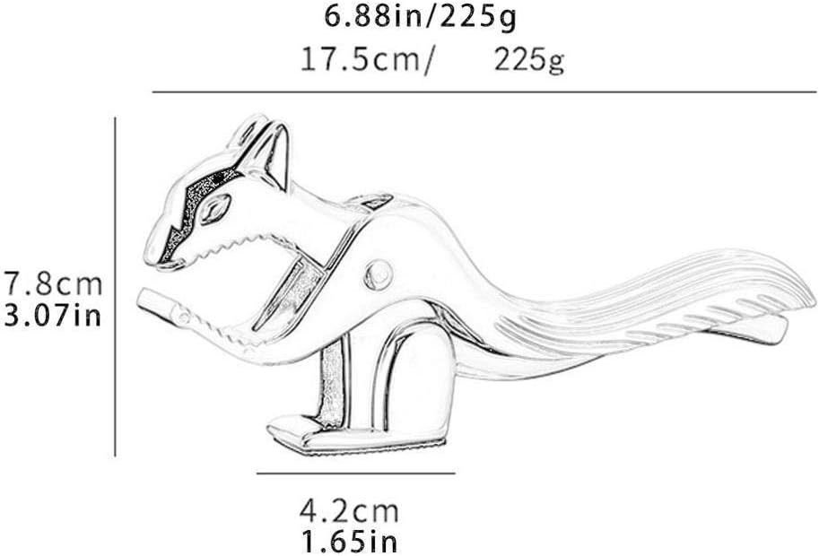 Nutcracker Squirrel Shape Walnut Clip Nutcracker Sheller Crack Almond Walnut Pecan Hazelnut Filbert Nut Kitchen Nut Sheller Clip Gadgets Nut Cracker (Colour: Bright Silver)