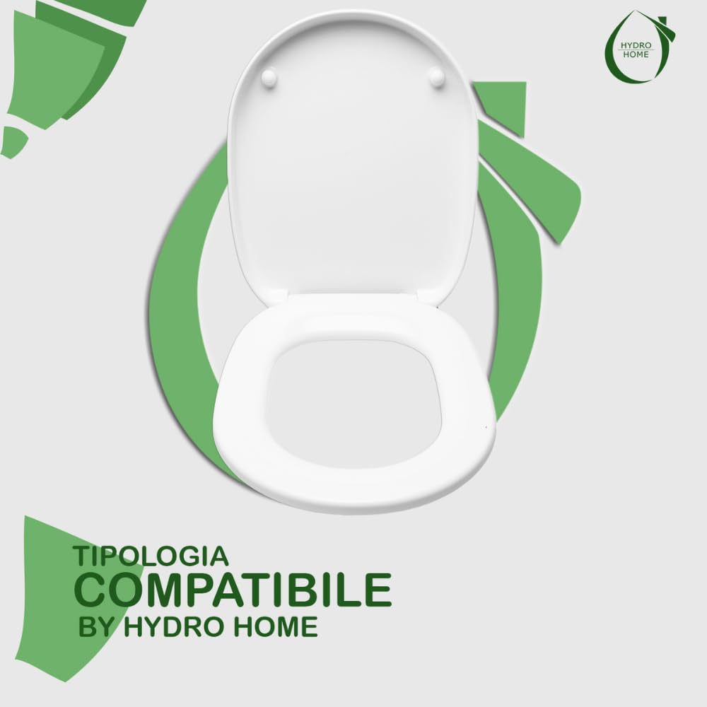 Copriwater Sedile Wc compatibile con LINDA IDEAL STANDARD, In Plastica Termoindurente Avvolgente,Colore Bianco MADE IN ITALY CHIUSURA AMMORTIZZATA