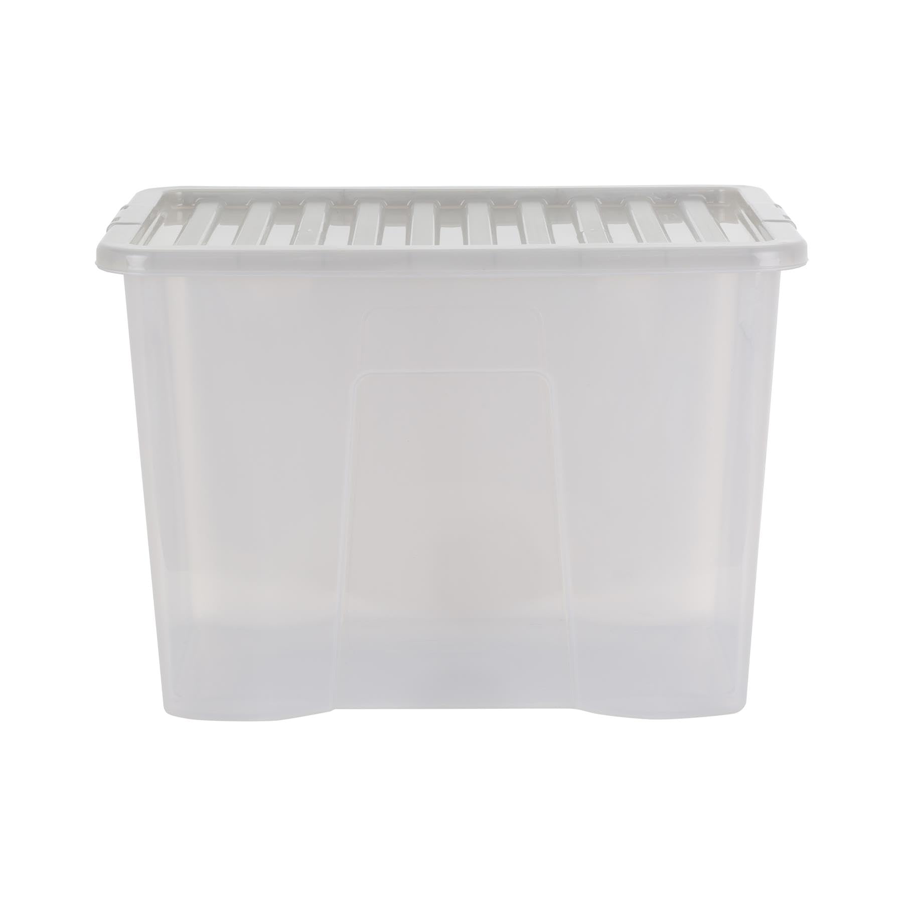 Wham Crystal 80 Liter Plastic Storage Box With Lid 60 X 40 X 42 CmTint Grey from B&Q