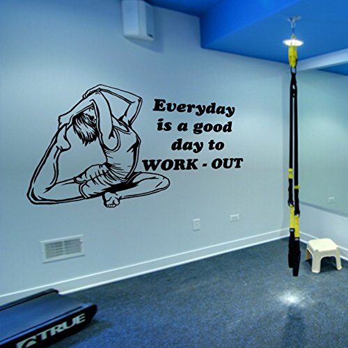 Wall Decal Fitness Gymnastics Muscle Everyday work Sport Gym phrase M1672