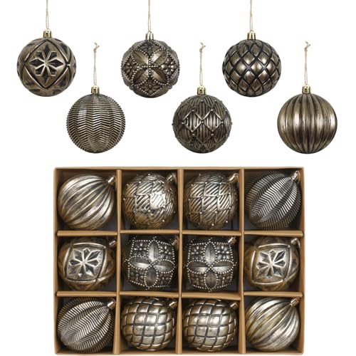 XmasExp Vintage Rustic Christmas Ball Ornaments Sets Farmhouse Distressed Christmas
