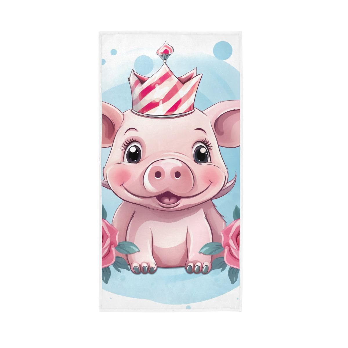 LSRCPD Cute Pig and Flowers Hand Towel, Hand Towels for Bathroom Clearance 15 x 30 Inches