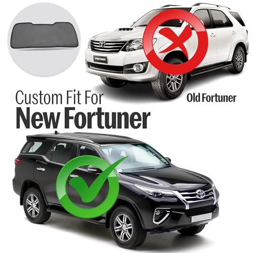 Image of Autofact Dicky Curtain for Toyota Fortuner 2016-2025 | Custom Fit Rear Windshield Sunshade | UV & Heat Protection | Foldable Mesh | Privacy & Cooling Car Accessory