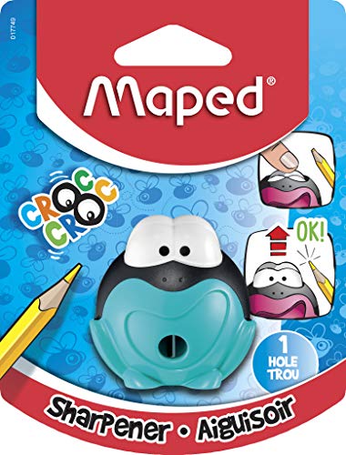 Maped Croc Croc Signal 1 Hole Pencil Sharpener, Assorted Colors (017749)