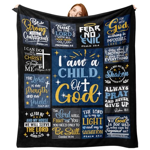Zzkol Christian Gifts for Men Flannel Throw Blanket, Religious Inspirational