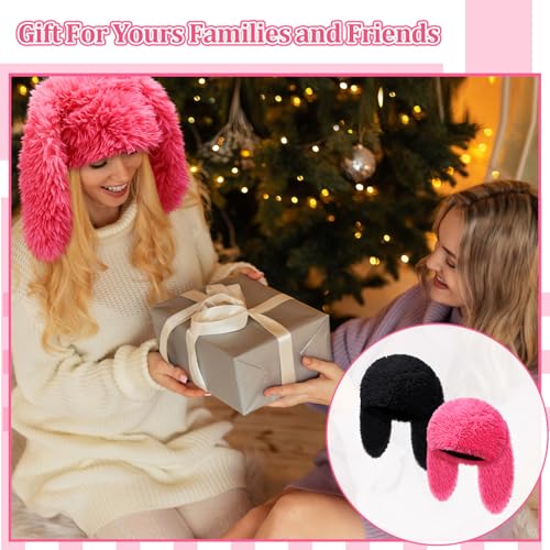 Gorro Bunny Peluche 2 Pzas Rosa y Negro miniatura 4