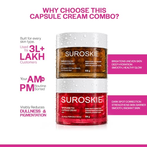 Image of Suroskie Spotless Capsule Cream 68g | Korean Skin Care For Women & Men | For Pigmentation & Dark Spots | Skin Brightening & Deep Hydration | All Skin Type (Combo Vitamin C & Spotless)