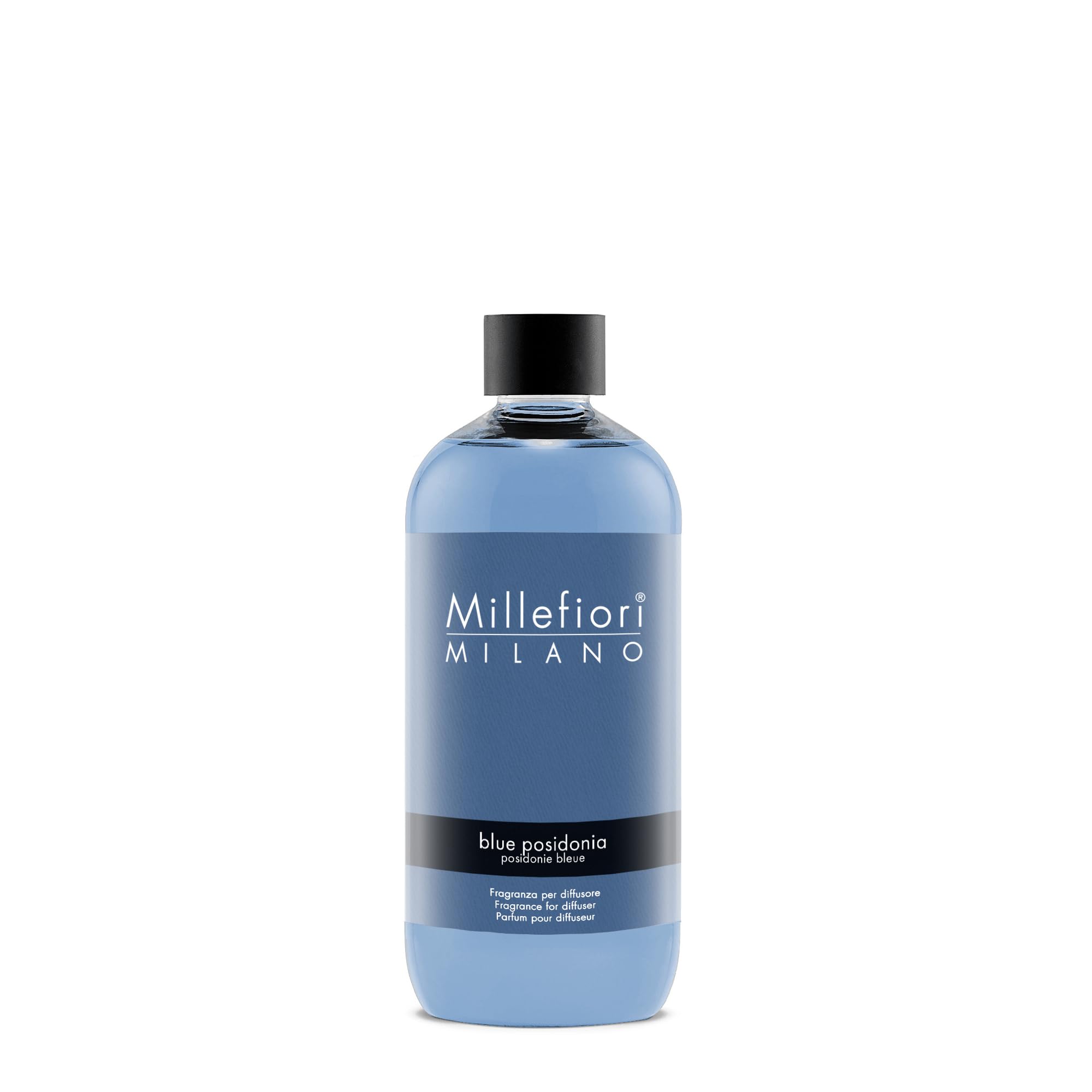 Millefiori Milano – Fragranza Ricarica per Diffusore a Bastoncini 500 ml, Blue Posidonia – Profumatore Ambiente Raffinato con Note Marine e Fresche