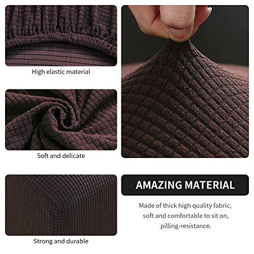 NIBESSER Armless Chair Slipcovers, Accent Chair Cover Stretch Textured Plaid Water-Repellent Chair Covers Furniture Protector Covers Removable Washable for Living Room Hotel (Coffee)