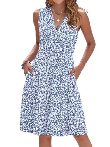 AUSELILY Plus Size Dresses Floral V Neck Wrap...