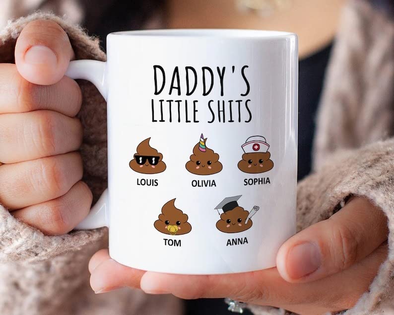 Personalized-Daddys-Little-Shits-Coffee-Mug-Funny-Dad-Mug-Custom-Dad-Nickname-With-Kids-Name-Mug-Grandpa-Dad-Coffee-Cup-Dad-Gift-Mug-Gift-from-Son-Daughter-11oz-15oz-White Personalized Daddys Little Shits Coffee Mug Funny Dad Mug Custom Dad Nickname With Kids Name Mug Grandpa Dad Coffee Cup Dad Gift Mug Gift from Son Daughter 11oz 15oz White