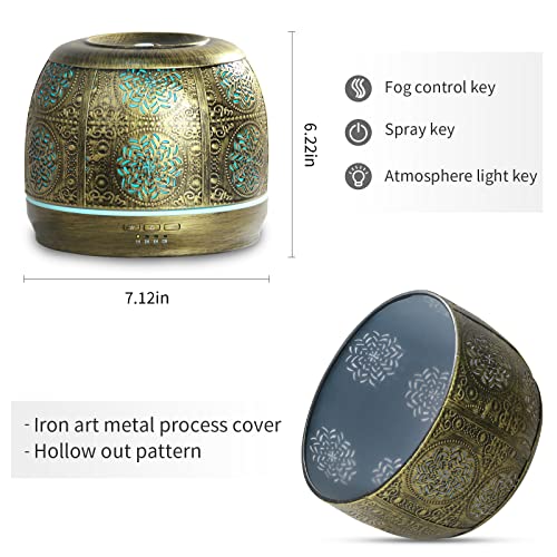 Etarowks Oil Diffuser 500Ml Essential Oil Diffuser Aromatherapy Diffuser Low Noise Operation Ultrasonic Humidifier With 7-Color Led Lighting Suitable For Offices. #TOP2