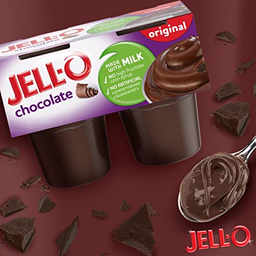 Jell-O Original Chocolate Refrigerated Pudding Cups Snack (4 Ct Cups) #TOP4